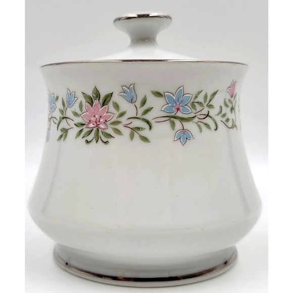 Cotillion Eileen 3693 Sugar Bowl Floral Silver Trim Japan 1960 - 1970's - Picture 5 of 10